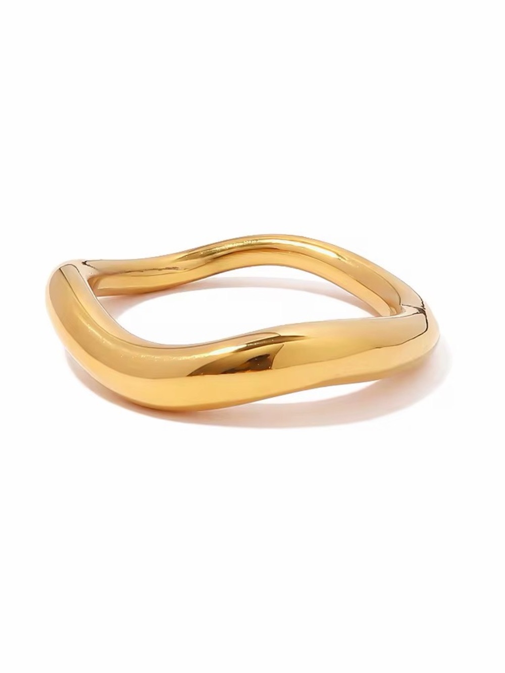 SIZE 7 | 18K Gold Plated Sculptural Wave Ring